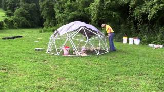 https://www.ziptiedomes.com - How to move a geodesic chicken coop for pastured poultry. Other Links: Geodesic Chicken Coop Kits