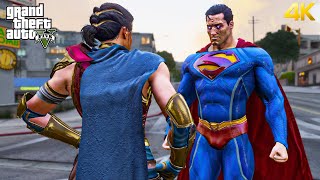 GTA 5 - Superman (Brainiac) VS Wonder Woman | Epic Death Battle!
