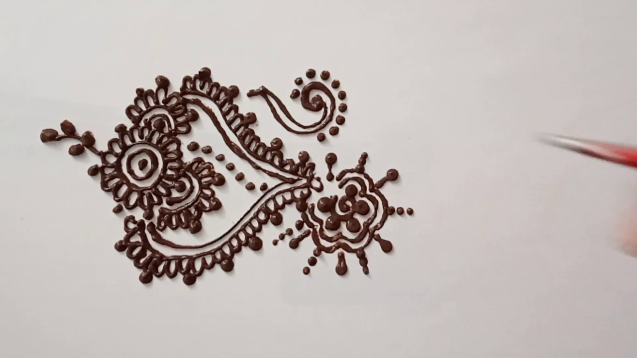 Beginners freehand henna mehndi design - tattoo - YouTube