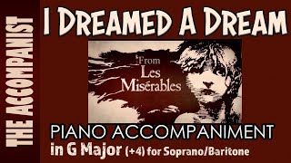 I DREAMED A DREAM from LES MISERABLES - Piano Accompaniment in G (for Soprano/Baritone) - Karaoke