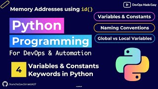 04 - Variables, Constants, Keywords, Comments, Docstrings, Datatypes, Typecasting in Python