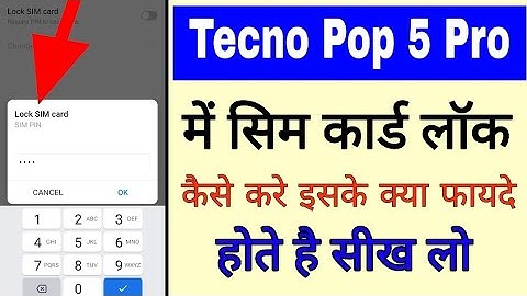 how to lock sim card in Tecno Pop 5 pro।tecno Pop 5 pro me sim card lock kaise kare।tecno Pop 5 pro