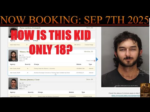 Ada County Idaho Arrests Sep 7 2025 / This kid looks like he is 35!