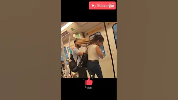 Girl vs Boy fight in Delhi metro over zara t-shirt #shorts