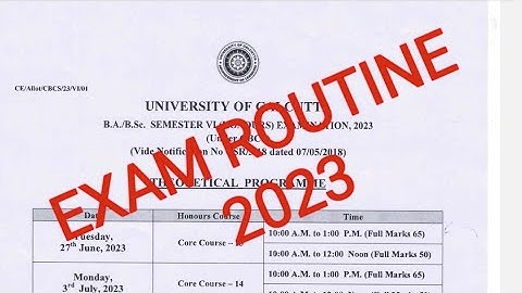 calcutta university exam routine 2023