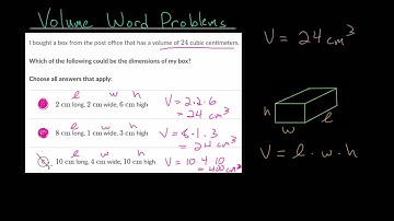 Volume Word Problems