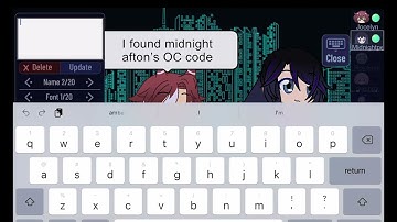 I found midnight afton’s OC code after a lot of looking