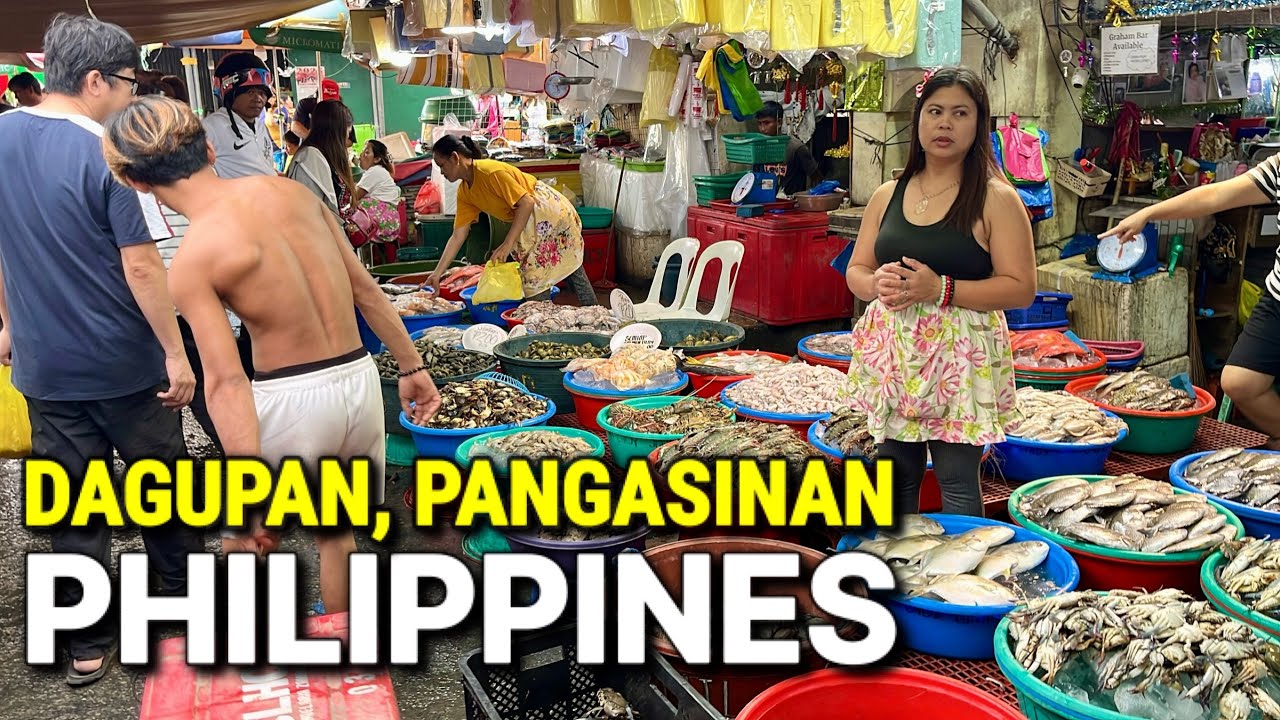 Philippines food market! BIGGEST seafood market & local life tour in Dagupan, Pangasinan