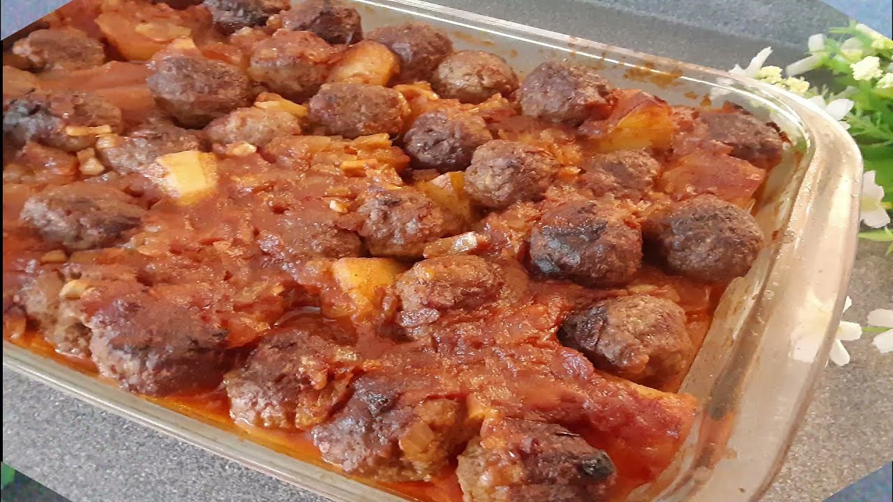 Meatballs and Potato Casserole Dina's Kitchen YouTube