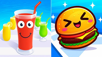 Satisfying ASMR Gameplay : JUICE RUN vs FOOD RUN - Tik Tok Gameplay Android, iOS