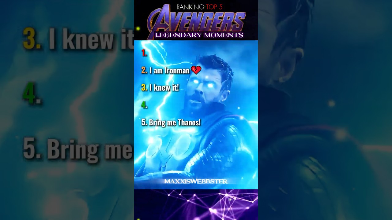 Ranking Top 5 Avengers Legendary Moments #shorts #avengers