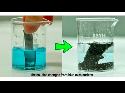 [4K] Displacement Reaction of Metals - Zinc in Copper (II) Sulfate - with explanation at micro level