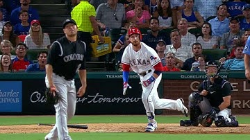 COL@TEX: Lucroy belts a big fly to center field