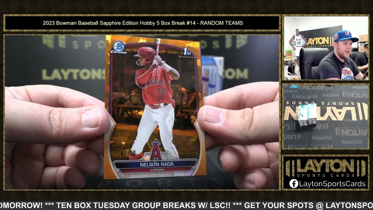 2023 Bowman Baseball Sapphire Edition Hobby 5 Box Break 14 RANDOM