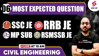 SSC JE/RRB JE/ MP Sub Engineer 2024 Civil Engineering | Most Important Questions | By Vaibhav Sir