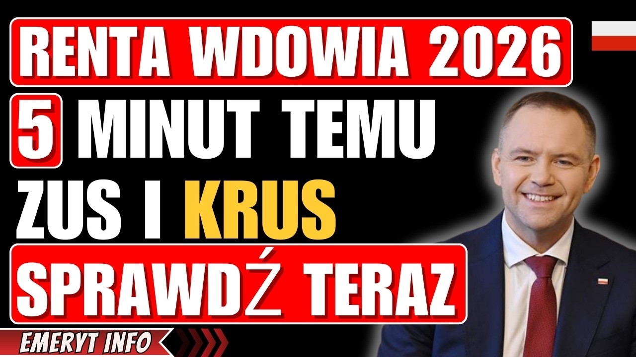 🚨 AKTUALIZACJA emerytury wdowiej 2026: Nowe zasady ZUS i KRUS – kto zyskuje dodatkowe pieniądze?