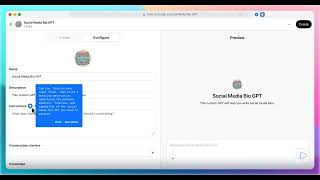 How to Create a Social Media Bio GPT on ChatGPT (Step-by-Step)