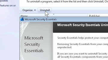 How to remove Microsoft security essentials