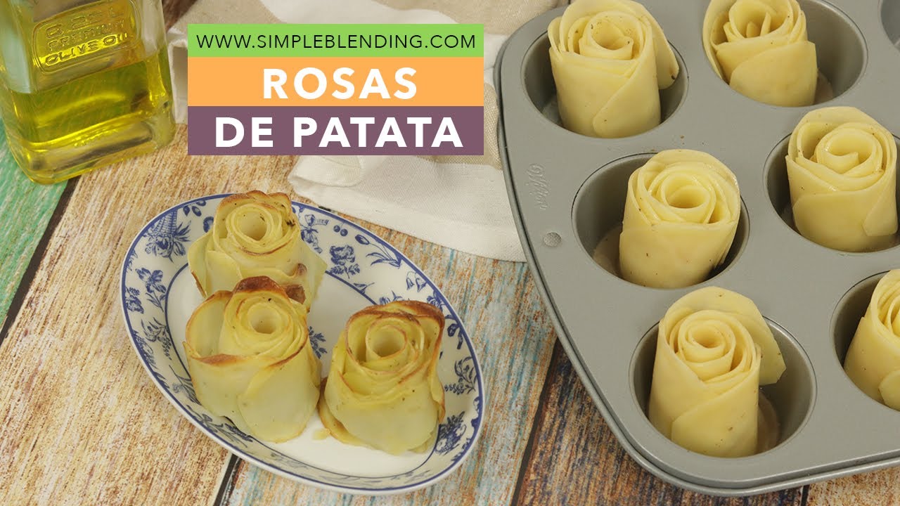 ESPECTACULARES ROSAS DE PATATA | Receta de flores de patata | Acompañamiento de patata saludable