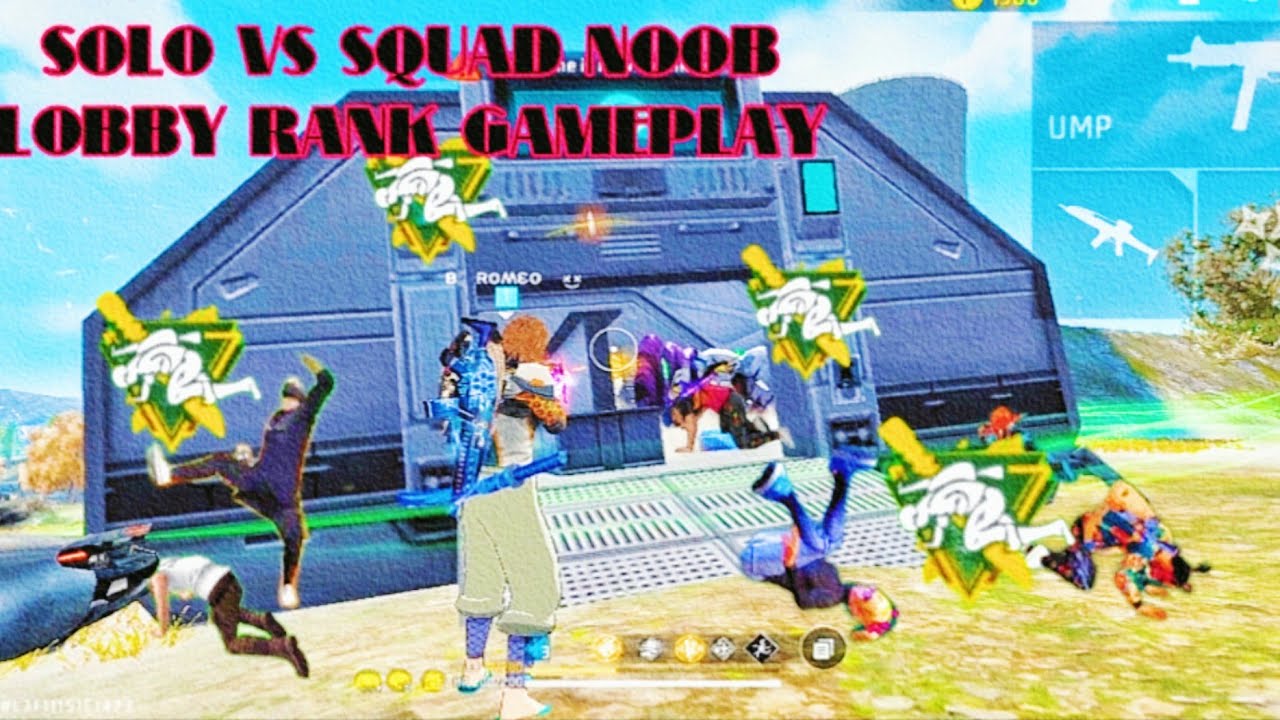 SOLO VS SQUAD NOOB LOBBY GAMEPLAY IN MOBILE HOW TO CLUTCH SOLO VS SQUAD ...