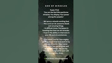 You are the God of Miracles🙏#dailyencouragement #prayerandpurpose#motivation #inspirejoy#miracle#joy