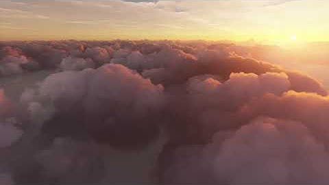 Morning Sunrise South Pole Flying Between 2 Layers of Cloud, no sound