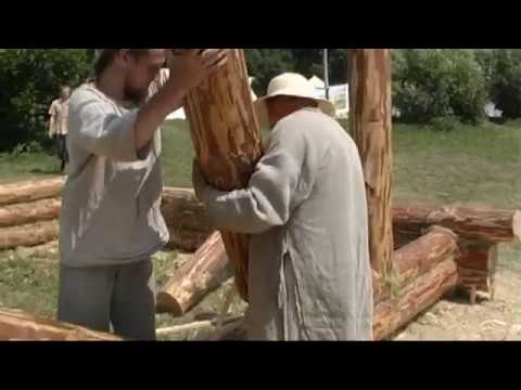 Viduramžių namų rentimas / Building a medieval log house