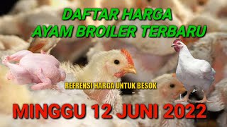 Harga Ayam Broiler Rabu 20 Juli 2022. 