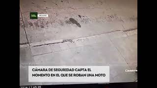 Cámara de seguridad capta el momento en el que se roban una moto