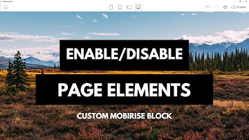 Custom Mobirise Block Tutorial p1 | How to enable/disable elements