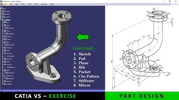 CATIA V5 | Part design tutorial for beginners | Exercise 7