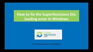 How To Fix The Superdecisions Dll Loading Error In Windows