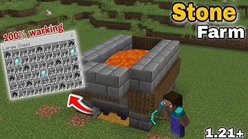 Easy Stone Farm in Minecraft (Java & Bedrock) 1.21+ |  💯% Warking (Tutorial) 