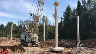 Монтаж колонны 11 тонн на рдк 250-3