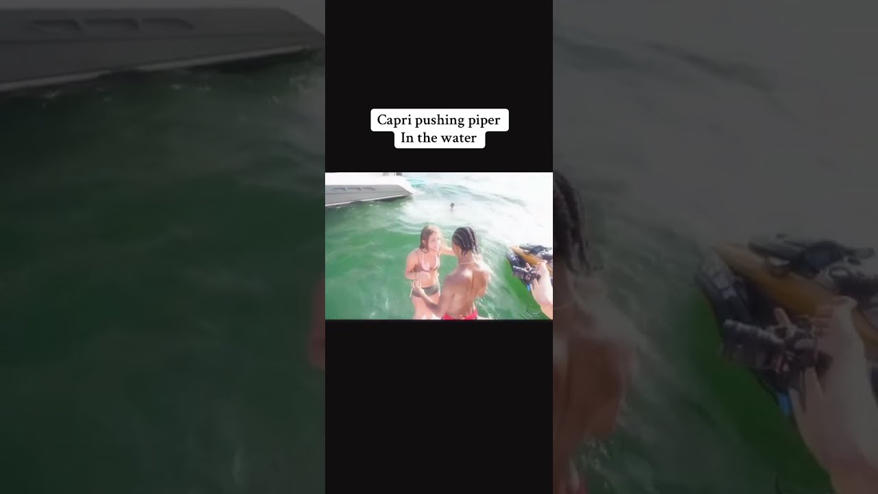 PIper Rockelle Gets Pushed Into The Water By Capri 