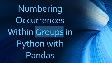 Numbering Occurrences Within Groups in Python with Pandas