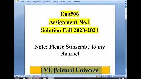 ENG 506 Assignment No 1 Solution fall 2020/2021-||VU||Virtual Universe