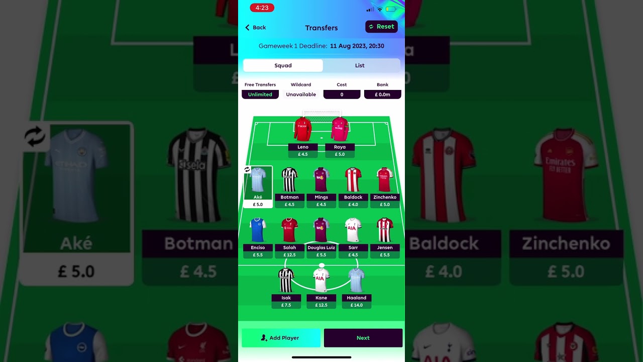116ST FPL DRAFT TEAM SELECTION 23-24 SEASON ✅