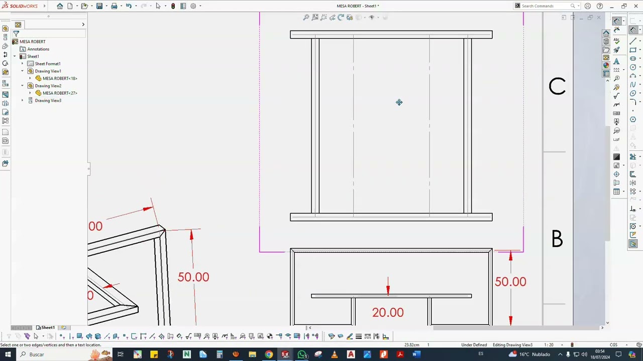 DISEÑO DE MUEBLE DE  SALA EN SOLIDWORKS 2