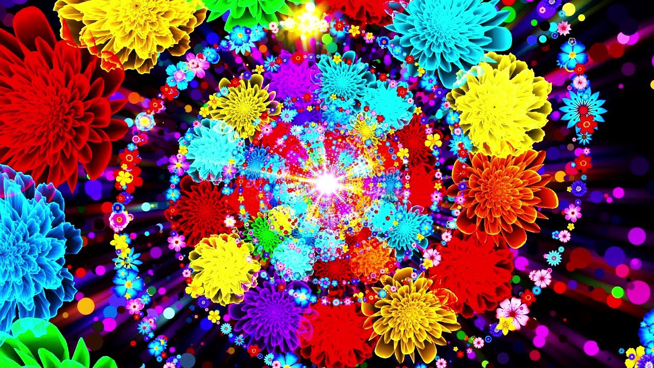 4K Screensaver | Colorful Floral Light Spiral – Vibrant Flower Vortex | 8 Hours (4K 60FPS, No Sound)