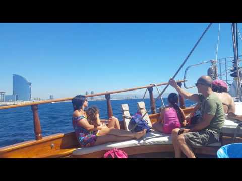 A boat trip along the coast of Barcelona