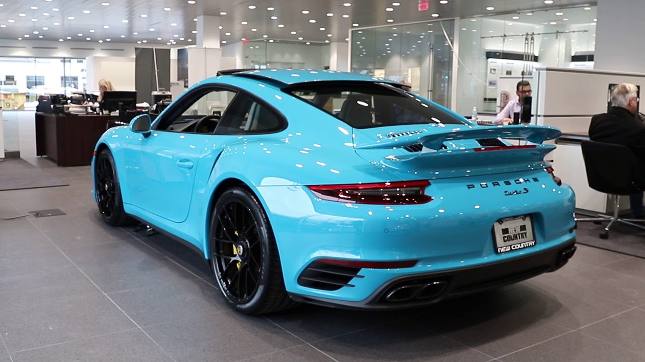 Pre Owned 2018 911 Turbo S Coupe Miami Blue New Country Porsche Of Greenwich Youtube