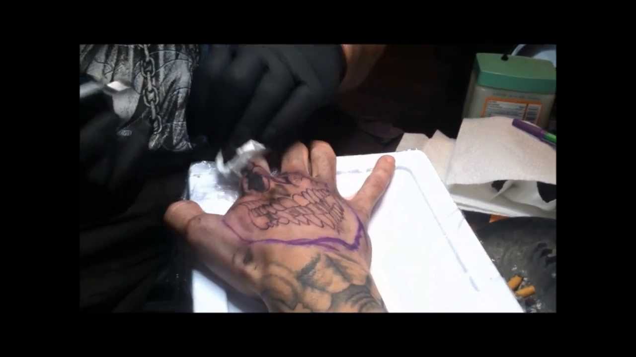 Tattooing A Mask On The Top Of My Hand Youtube