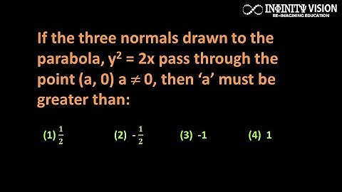 If the three normals drawn to the parabola, y2 = 2x pass through the point (a, 0): Conic section