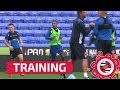 Liam moores first training session on the pitch at madejski stadium