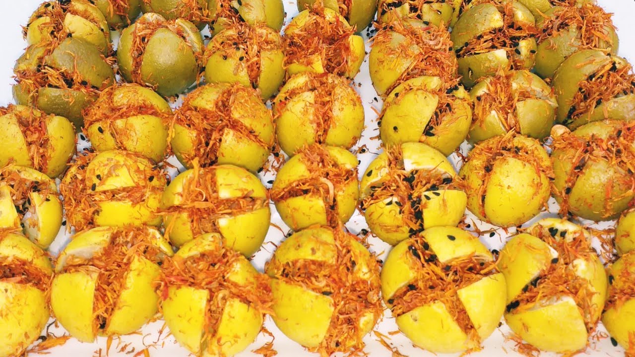 طريقة تخليل الليمون🍋 المعصفر اللذيذ من مطبخ ناديه