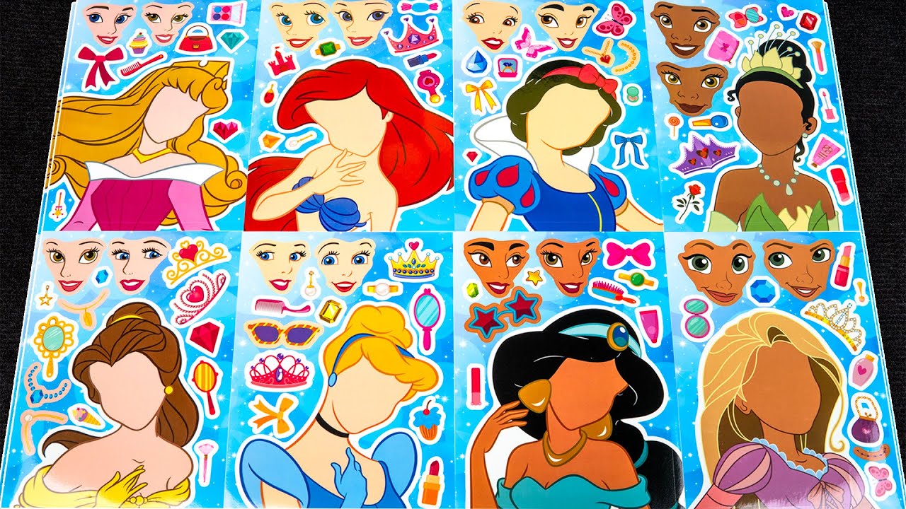 【🔴TOY ASMR🔴】THE BEST DISNEY PRINCESS STICKER BOOK MAKEOVER IDEAS EVER!