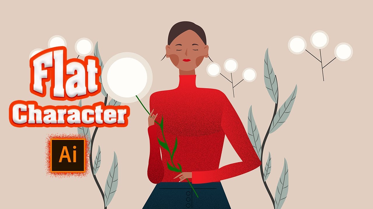 Flat character illustration Adobe Illustrator tutorial | Zee Designs ...