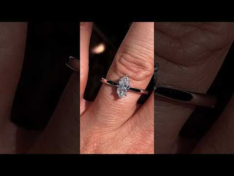 Marquise Moissanite Scroll Accented Solitaire Ring ring video