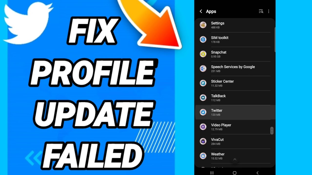 How to fix profile update failed On Twitter